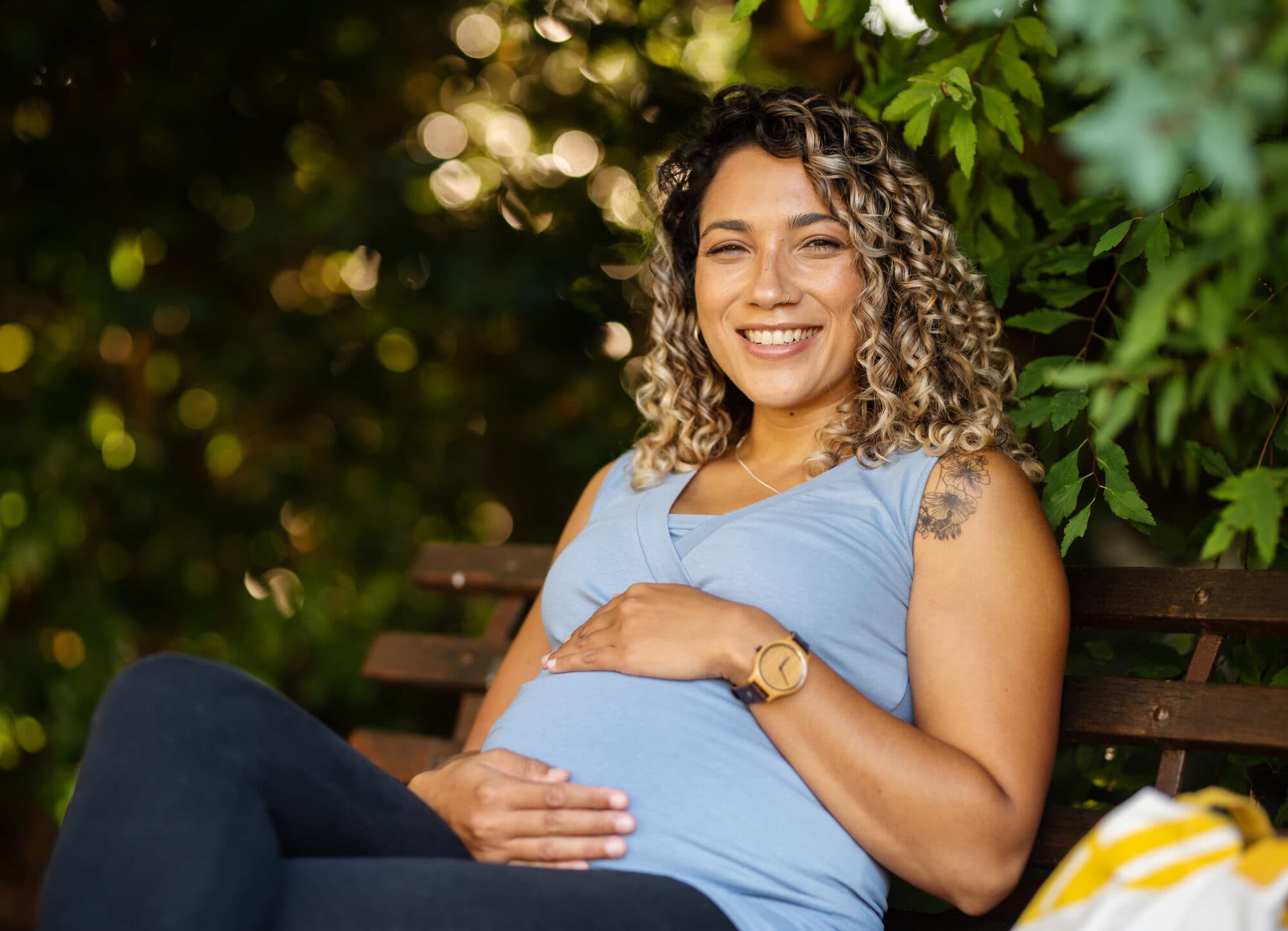Pregnant client at home during antenatal care